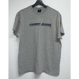 Vintage 2000 Tommy Hilfiger Jeans Mens T-shirt Size M Heather Gray Logo S/S Crew